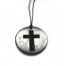 Pendant with engraving "Cross" Of Mineral Shungite 50mm